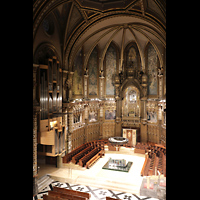 Montserrat, Abadia de Montserrat, Baslica Santa Mara, Blick vom Triforium zur Hauptorgel und in den Chorraum