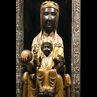 Montserrat, Abadia de Montserrat, Baslica Santa Mara, Statue Unserer Lieben Frau von Montserrat (schwarze Madonna) aus dem 12. Jh.