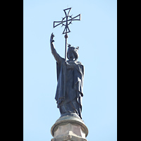 Barcelona, Catedral de la Santa Creu i Santa Eullia, Bronzestatue der Heiligen Helena auf der Spitze des Cimbori