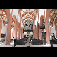 Bayreuth, Stadtkirche Heilig Dreifaltigkeit, Innenraum in Richtung Hauptorgel