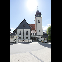 Bad Steben, Lutherkirche, Ansicht von der Luitpoldstrae / Kirchplatz