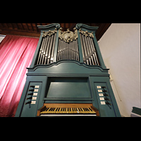 La Orotava (Teneriffa), San Juan Bautista, Barockorgel mit Spiieltisch perspektivisch