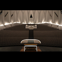 Santa Cruz de Tenerife (Teneriffa), Auditorio de Tenerife, Blick ber den gedrehten Spieltisch in den Saal