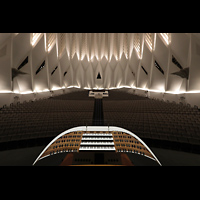 Santa Cruz de Tenerife (Teneriffa), Auditorio de Tenerife, Blick ber den gedrehten Spieltisch in den Saal