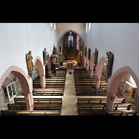 Offenburg, St. Philippus und Jakobus (Weingartenkirche), Blick vom Spieltisch in die Kirche