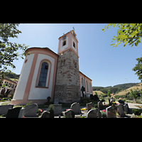 Welschensteinach, St. Peter und Paul, Ansicht von Nordosten (Dorfstrae) mit Friedhof