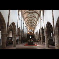 Landau, Stiftskirche, Innenraum in Richtung Orgel