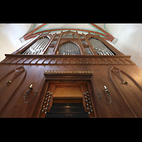 Jterbog, Klosterkirche St. Marien, Orgel mit Spieltisch perspektivisch