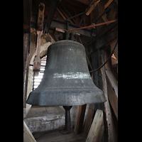 Regensburg, Dreieinigkeitskirche, Glocke im Nordturm von 1627 mit Schlagton c' und Inschrift aus Jesaja 2, 3