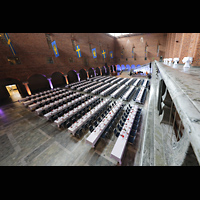 Stockholm, Stadshus (City Hall), Blick vom Ende der Galerie in den Saal und zum Spieltisch