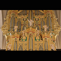 Stockholm, Deutsche St. Gertruds-Kirche, Prospektdetail der Dben-Orgel