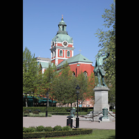 Stockholm, S:t Jakobs kyrka, Blick vom Kungstrdgrden-Park auf den Chor (Ostseite)