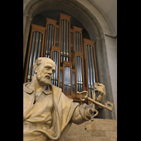 Kln (Cologne), Basilika St. Aposteln, Petrusstatue und Hauptorgel