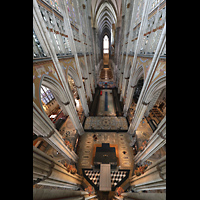 Kln (Cologne), Dom St. Peter und Maria, Blick vom Triforium im Chor in den gesamten Dom