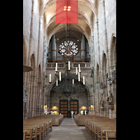 Nrnberg (Nuremberg), St. Lorenz, Hauptschiff in Richtung Orgel