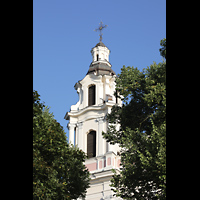 Vilnius, v. arkangelo Rapolo banycia (Erzengel Raphael), Turmhelm des linken Turms