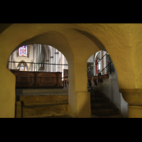 Augsburg, Dom St. Maria, Blick von der Krypta zum Ostchor und zur Maerz-Orgel