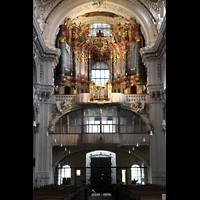 Waldsassen, Stiftsbasilika, Hauptorgel beleuchtet (2010)