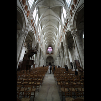 Soissons, Cathdrale Saint-Gervais et Saint-Protais, Hauptschiff in Richtung Orgel