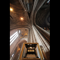 Liverpool, Anglican Cathedral, Spieltisch mit Blick ins Gewlbe und die Kuppel