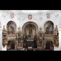 Muri, Klosterkirche, Blick von der Hauptorgelempore in die Kirche