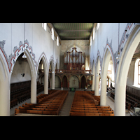 Bern, Franzsische Kirche (Eglise Francaise), Blick von den Stufen am Ende der Kirche zur Orgel