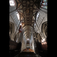Bern, Mnster St. Vinzenz, Chorgewlbe und Blick zu den Orgeln