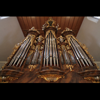 Aarau, Stadtkirche, Prospekt der Hauptorgel perspektivisch