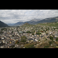 Sion (Sitten), Notre-Dame-de-Valre (Burgkirche), Aussicht vom Berg Valre