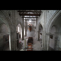 Sion (Sitten), Notre-Dame-de-Valre (Burgkirche), Blick vom Lettner in Richtung Orgel