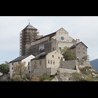 Sion (Sitten), Notre-Dame-de-Valre (Burgkirche), Notre-Dame de Valre, vom Turm der Kathedrale aus gesehen