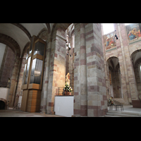 Speyer, Kaiser- und Mariendom, Blick zum Rcken der Chororgel und in den sdlichen Chorraum