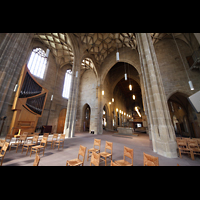 Heilbronn, Kilianskirche, Gesamtansicht des Innenraums mit Chor- und Hauptorgel