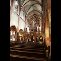 Strasbourg (Straburg), Saint-Pierre-le-Jeune Protestant, Innenraum in Richtung Chor mit Lettner und Orgel