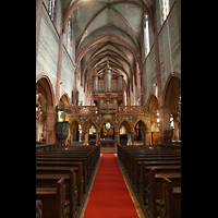 Strasbourg (Straburg), Saint-Pierre-le-Jeune Protestant, Hauptschiff in Richtung Chor mit Lettner und Orgel