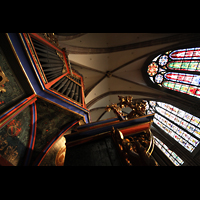 Strasbourg (Straburg), Cathdrale Notre-Dame, Blick vom Spieltisch nach oben