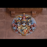 Freudenstadt, Ev. Stadtkirche, Wappen rechts ber dem Hauptportal