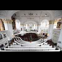 Hamburg, Hauptkirche St. Michaelis ('Michel'), Blick vom Spieltisch der Carl-Philipp-Emanual-Orgel zur Sdempore