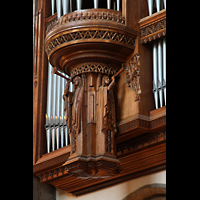 Chicago, University, Rockefeller Memorial Chapel, Figurenschmuck unter dem linken Pedalturm