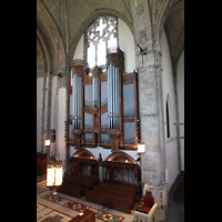 Chicago, University, Rockefeller Memorial Chapel, Blick von der gegenberliegenden Empore zur Orgel und ins Querhaus