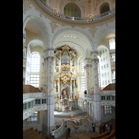 Dresden, Frauenkirche, Blick von der gegenberliegenden Empore zur Orgel