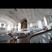 Hamburg, Hauptkirche St. Michaelis ('Michel'), Gesamte Orgelanlage (alle 3 Orgeln inkl. Fernwerk) mit Zentralspieltisch