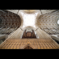 York, Minster (Cathedral Church of St Peter), Vierungsgewlbe und Orgel