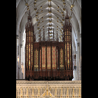 York, Minster (Cathedral Church of St Peter), Lettner (King's Screen) mit Orgel