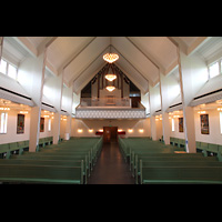 Kirkenes, Kirke, Innenraum in Richtung Orgel