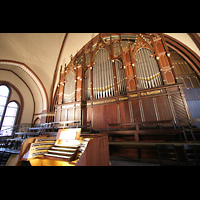 Berlin, Auenkirche, Orgel mit altem Spieltisch (bis 2022)
