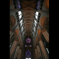 Reims, Cathdrale Notre-Dame, Rckwand und Gewlbe des Hauptschiffs