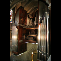 Lausanne, Cathdrale, Groe Orgel vom Seitenschiff aus