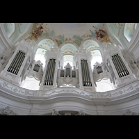 Neresheim, Abteikirche, Orgel von unten