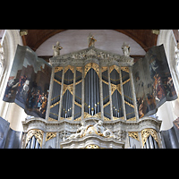 Amsterdam, Nieuwe Kerk, Hauptwerks- und Oberwerksprospekt der Hauptorgel